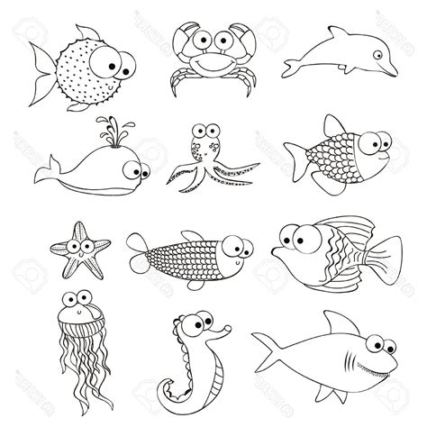 drawing of aquatic animals|Aquatic Animal Drawing royalty.